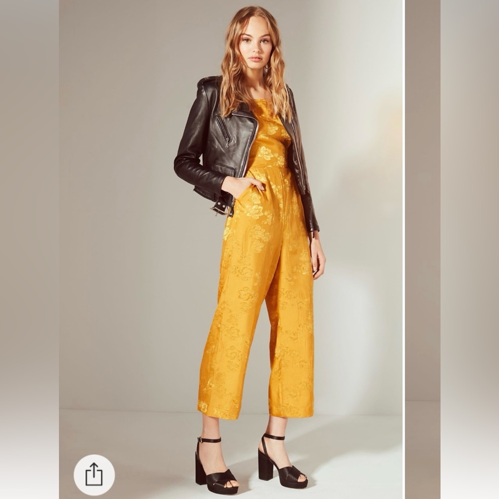UO Lily Jacquard Lace-up Jumpsuit